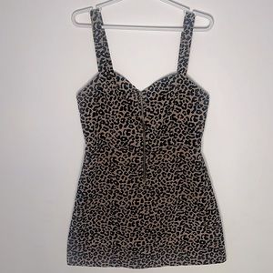 Wild Fable Cheetah Women Jumper Mini Zip Dress | Size M